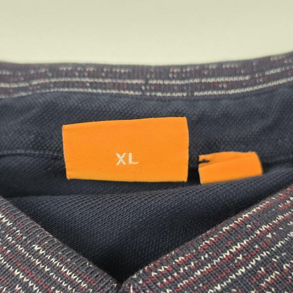 BOSS Orange Polo Shirt Mens XL Navy Contrast Collar Short Sleeve Hugo Boss - Picture 3 of 10